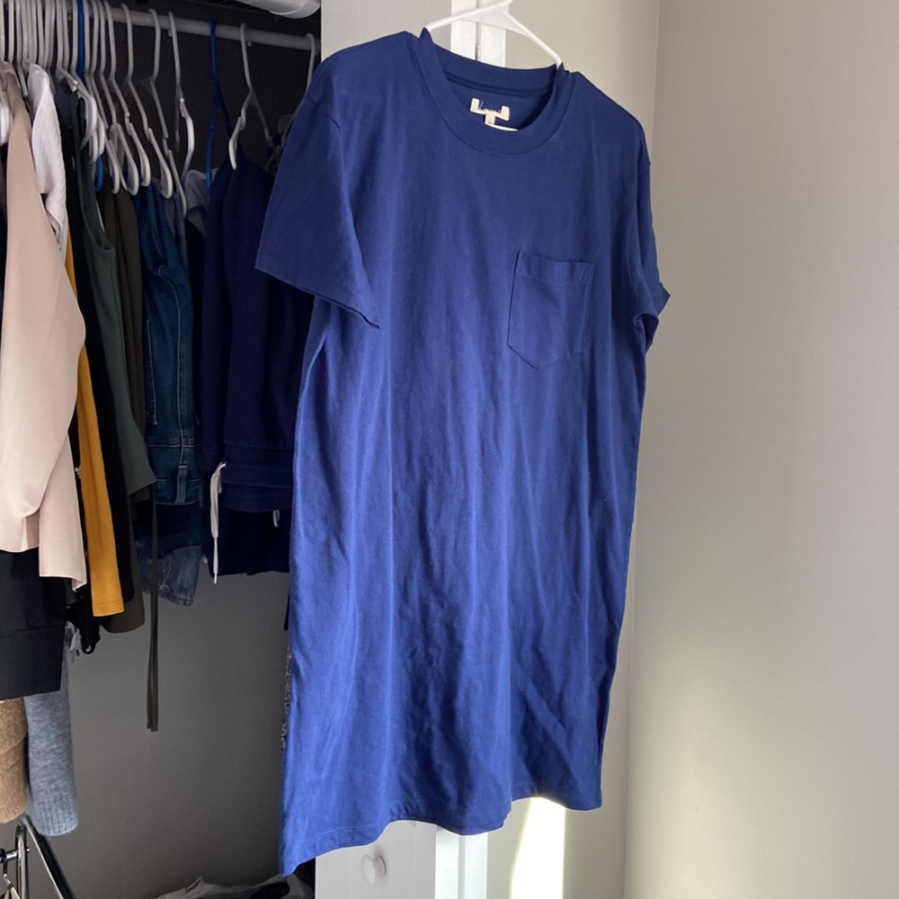 Madewell Classic Navy T-Shirt Dress, worn once
